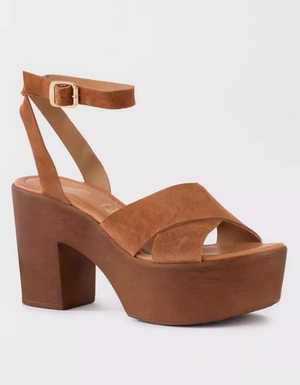 Compensées American Eagle Seychelles Sweetener Plateforme Sandal Marron Femme | FOP-87063091